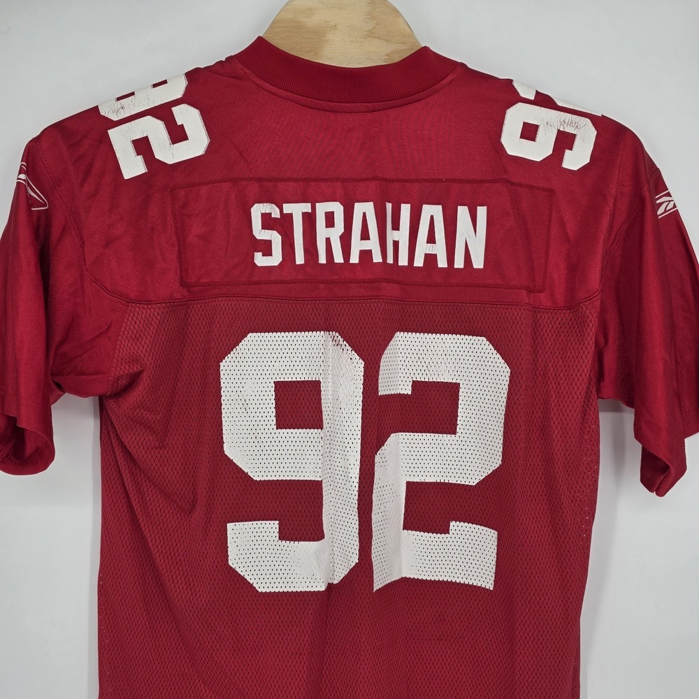 New York Giants Michael Strahan Jersey Men XL Red NFL #92 Nylon Mesh NY Football